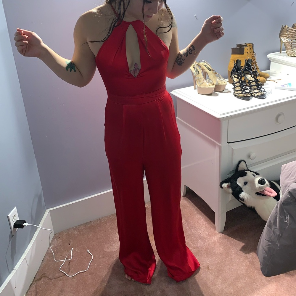 Express Silky Red Pantsuit